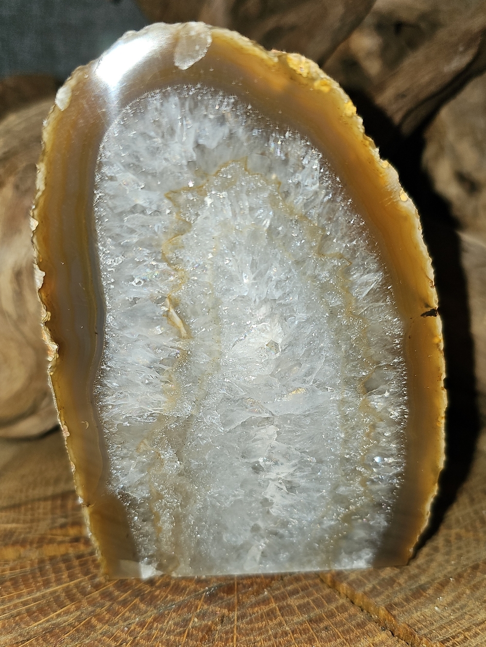 Bundle Me!: Polished White and Brown Agate Geode Slice